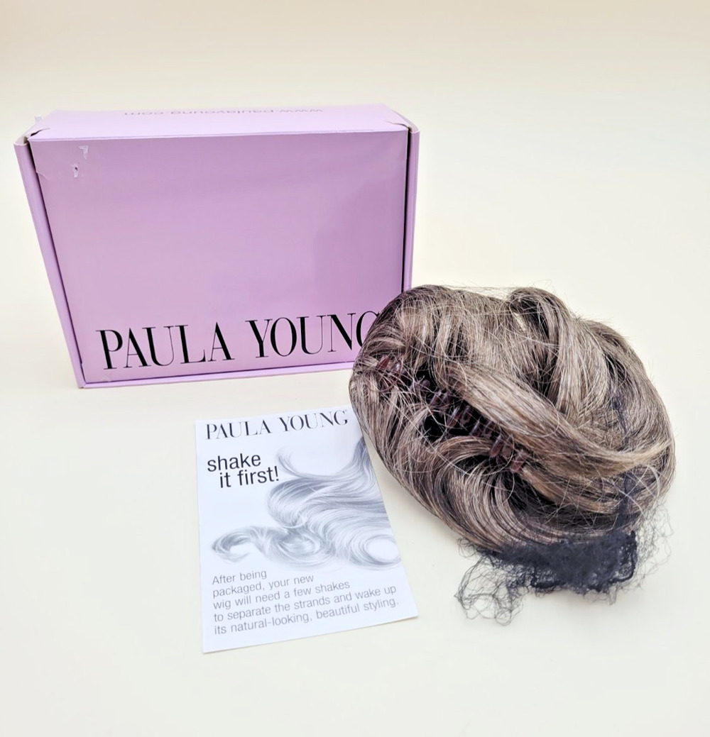 Paula Young Playful A3239 Hairpiece Clip-In Bun Color 38 Ash Brown Grey